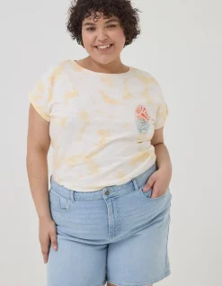 FatFace Tie Dye Happiness T-Shirt Ivory