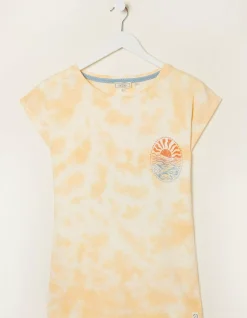 FatFace Tie Dye Happiness T-Shirt Ivory