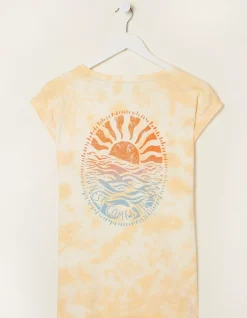 FatFace Tie Dye Happiness T-Shirt Ivory