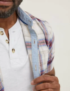 FatFace Tilbury Ombre Check Shirt Berry Pink Sale
