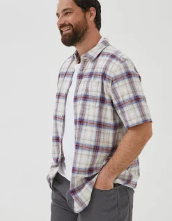 FatFace Tilbury Ombre Check Shirt Berry Pink Sale