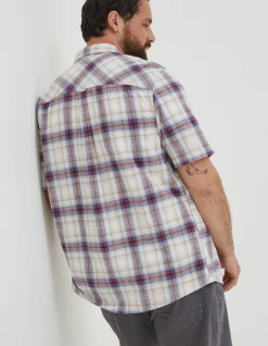 FatFace Tilbury Ombre Check Shirt Berry Pink Sale