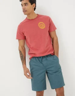 FatFace Trail Tamer T-Shirt Coral Pink Outlet