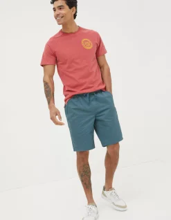 FatFace Trail Tamer T-Shirt Coral Pink Outlet
