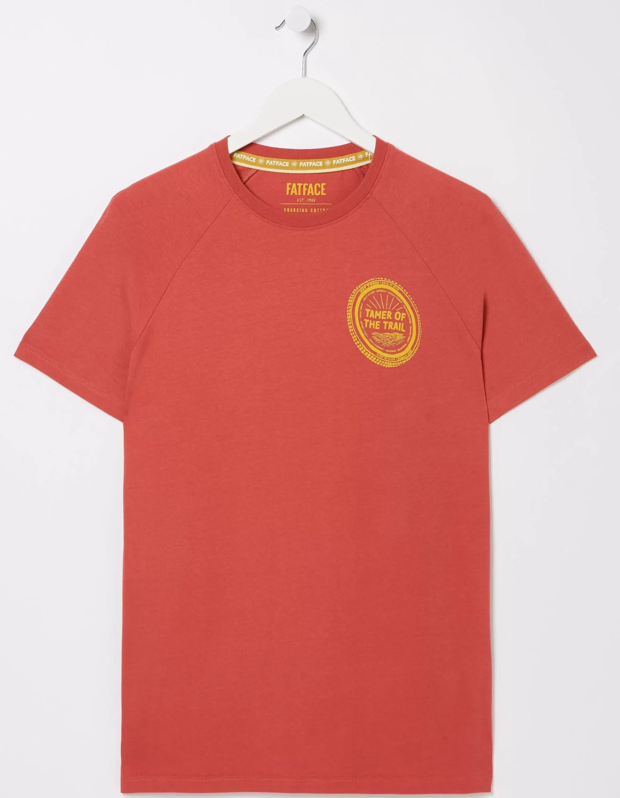 FatFace Trail Tamer T-Shirt Coral Pink Outlet