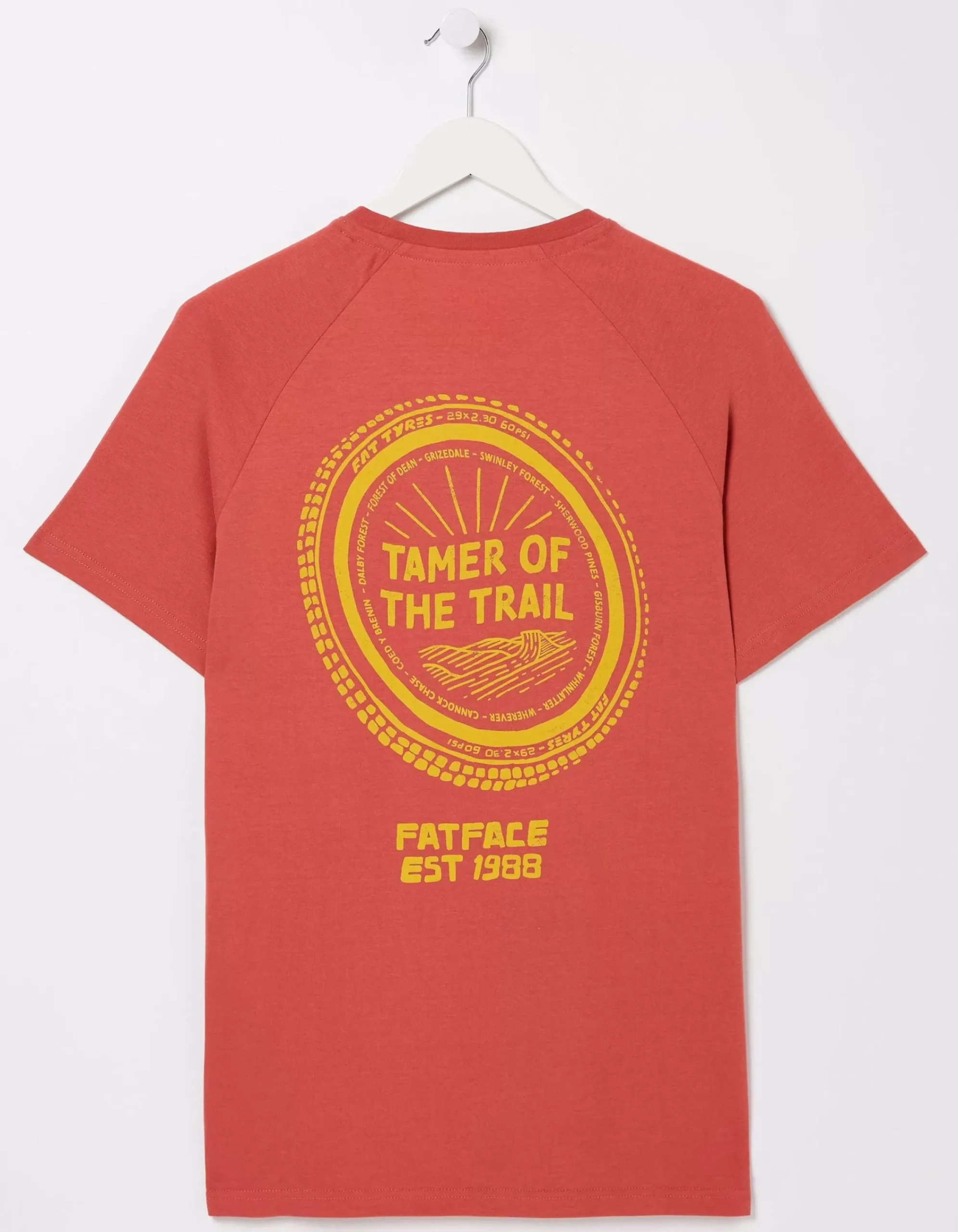 FatFace Trail Tamer T-Shirt Coral Pink Outlet