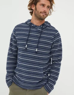 FatFace Trescoe Fine Stripe Hoodie Navy Hot