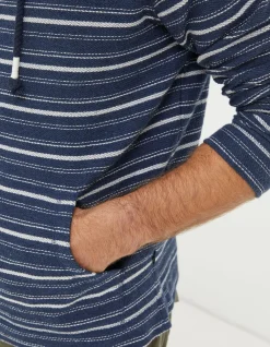 FatFace Trescoe Fine Stripe Hoodie Navy Hot