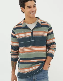FatFace Trescowe Half Neck Sweatshirt Green Haze