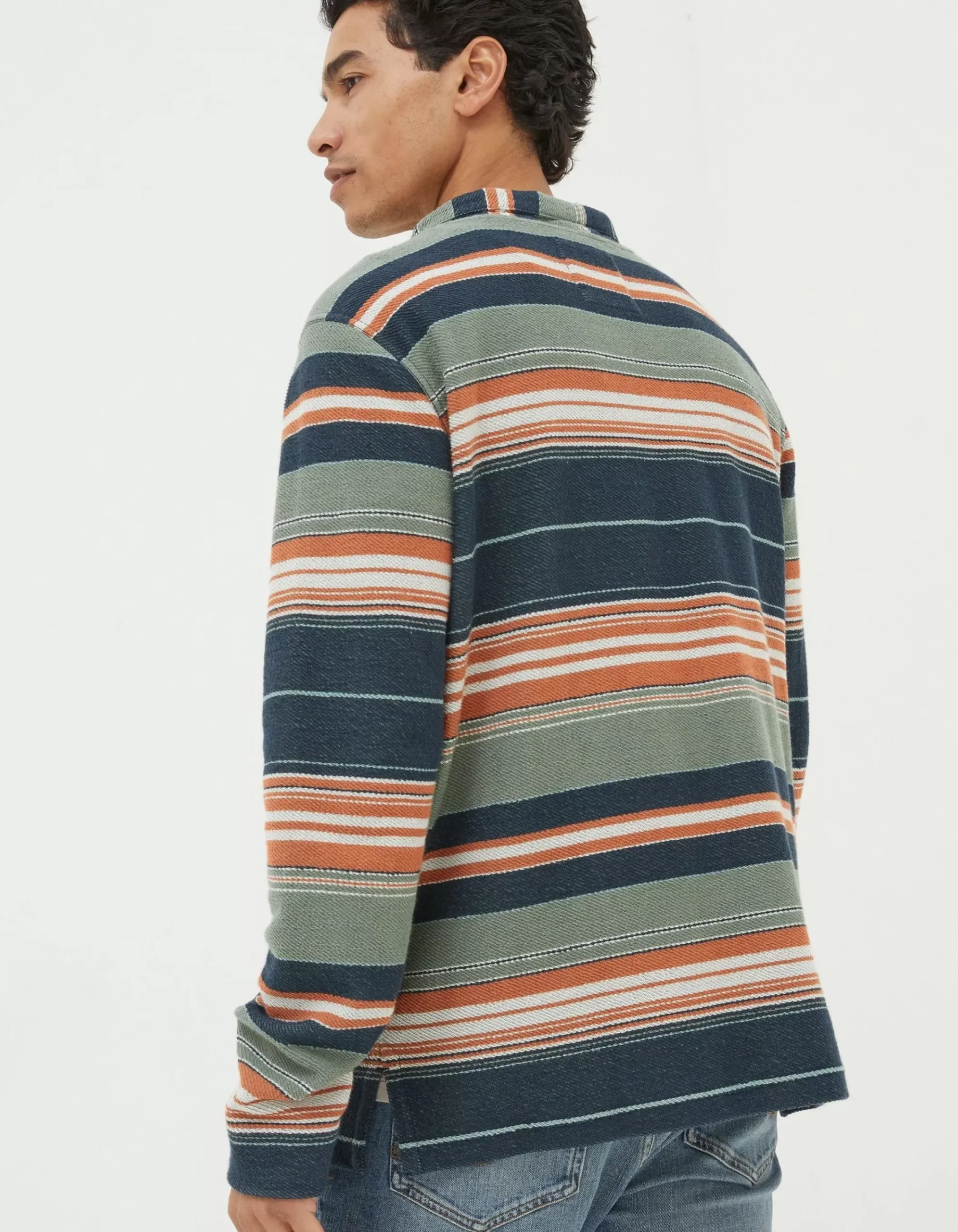 FatFace Trescowe Half Neck Sweatshirt Green Haze