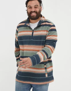 FatFace Trescowe Half Neck Sweatshirt Green Haze