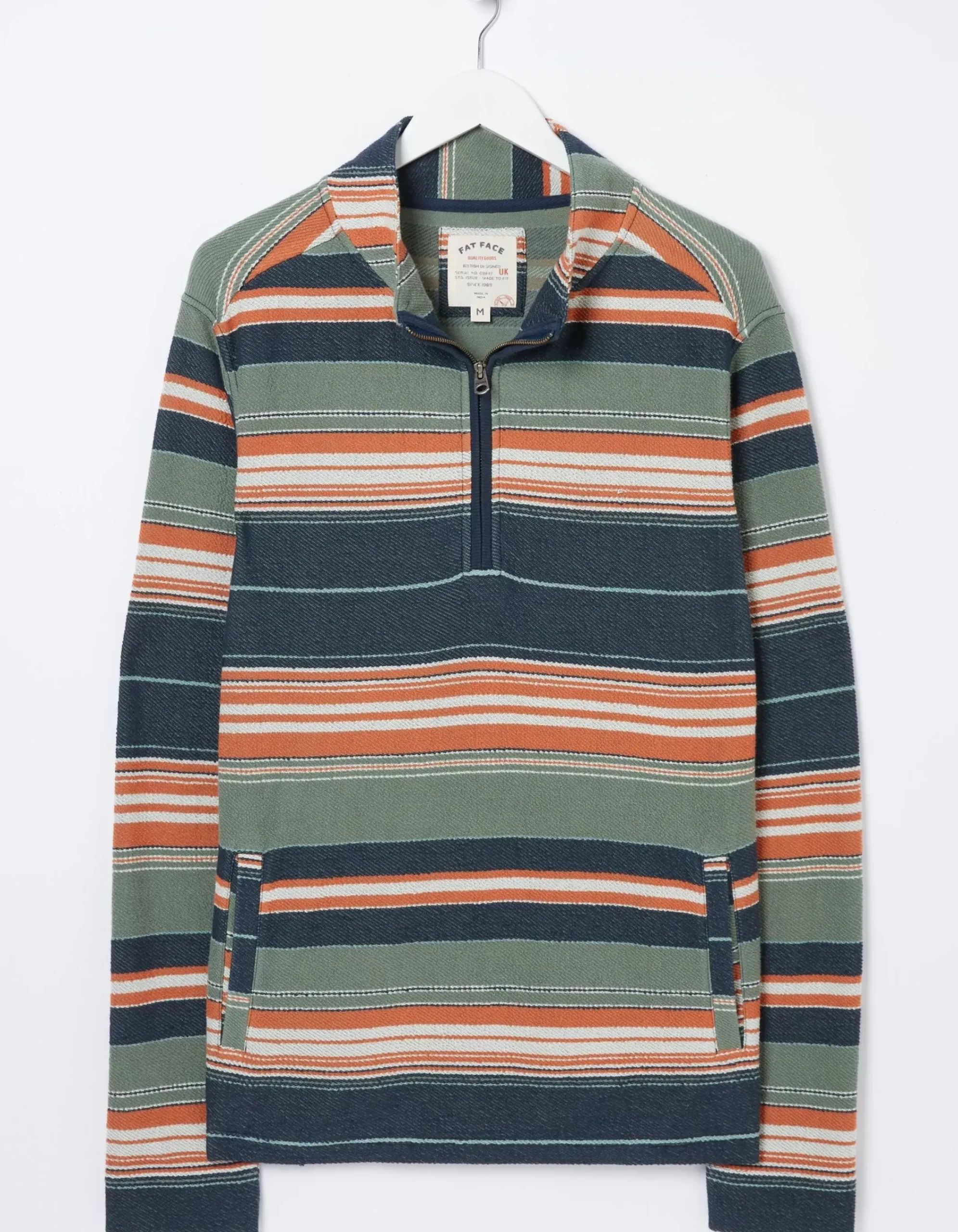 FatFace Trescowe Half Neck Sweatshirt Green Haze