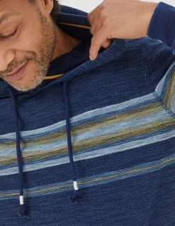 FatFace Trescowe Indigo Stripe Hoodie Indigo Blue