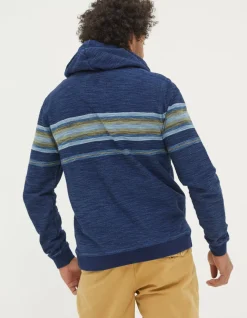 FatFace Trescowe Indigo Stripe Hoodie Indigo Blue