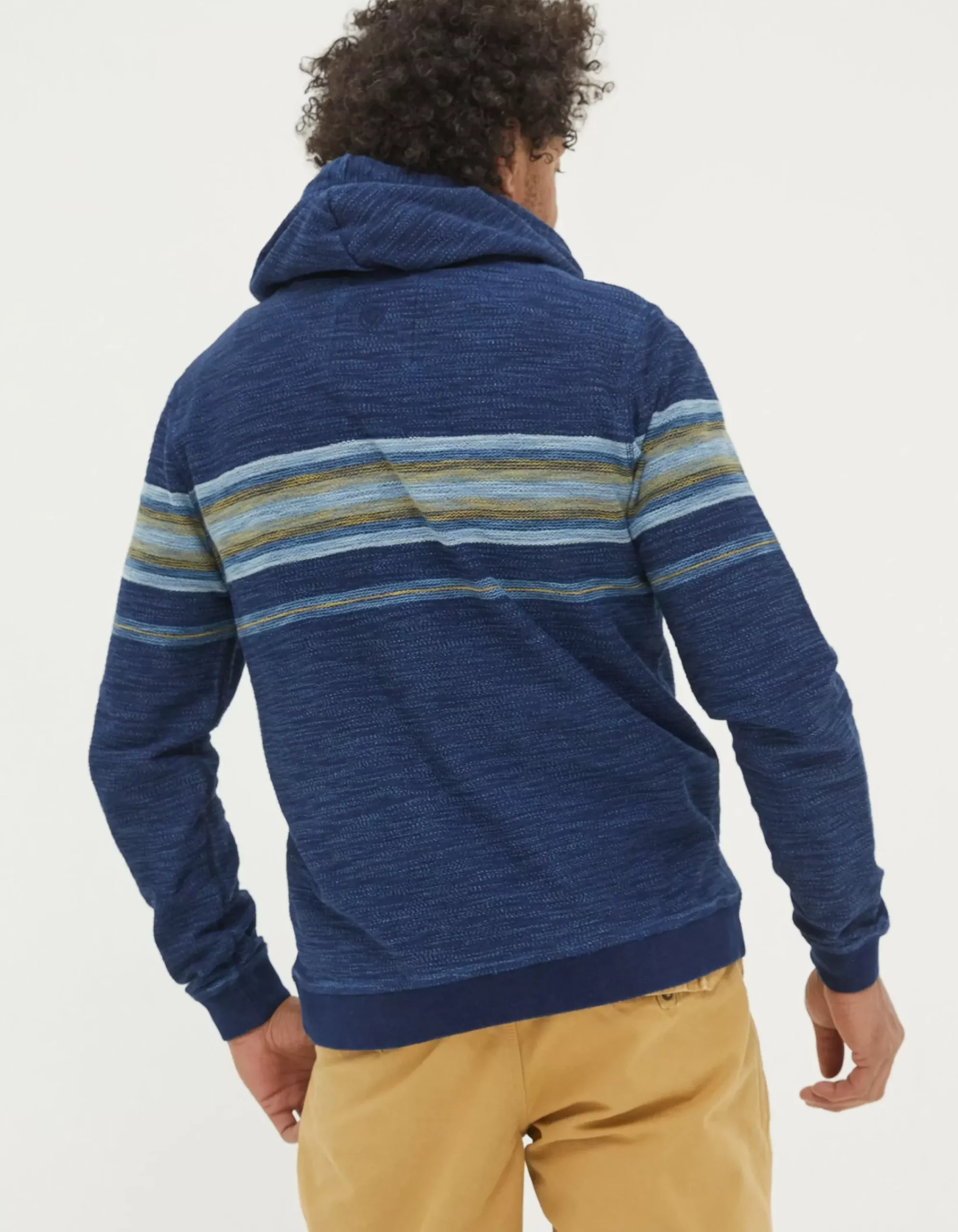 FatFace Trescowe Indigo Stripe Hoodie Indigo Blue