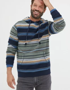 FatFace Trescowe Overhead Hoodie Blue Clearance
