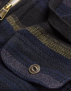 FatFace Trescowe Stripe Half Zip Hoodie Navy