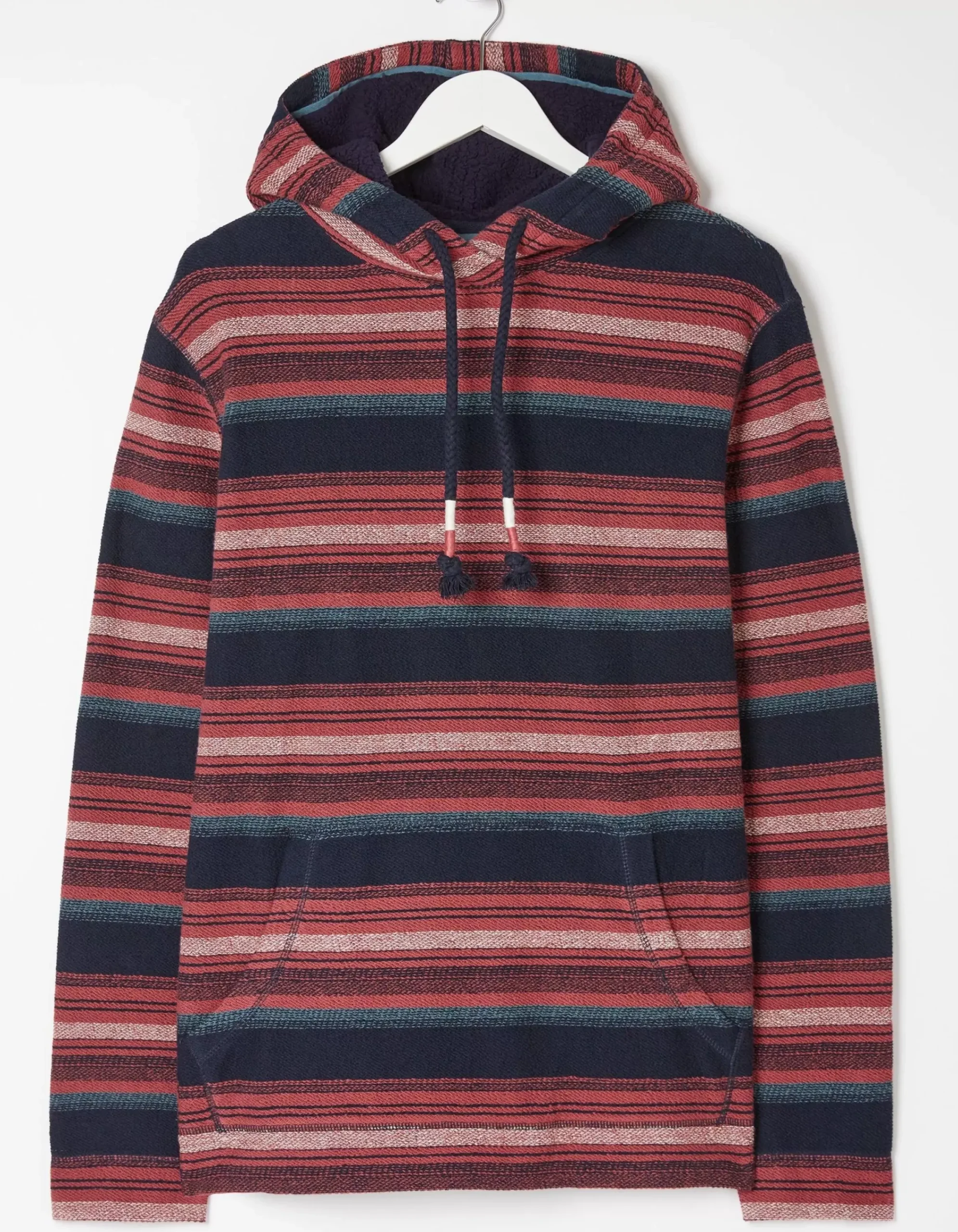 FatFace Trescowe Stripe Hoodie Plum