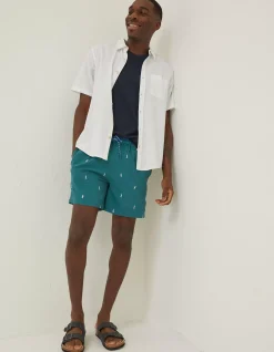 FatFace Trevose Boat Swim Shorts Teal Green Online