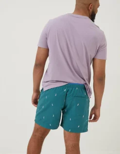 FatFace Trevose Boat Swim Shorts Teal Green Online