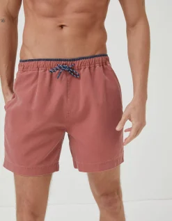 FatFace Trevose Plain Swim Shorts Terracotta Outlet