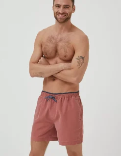 FatFace Trevose Plain Swim Shorts Terracotta Outlet