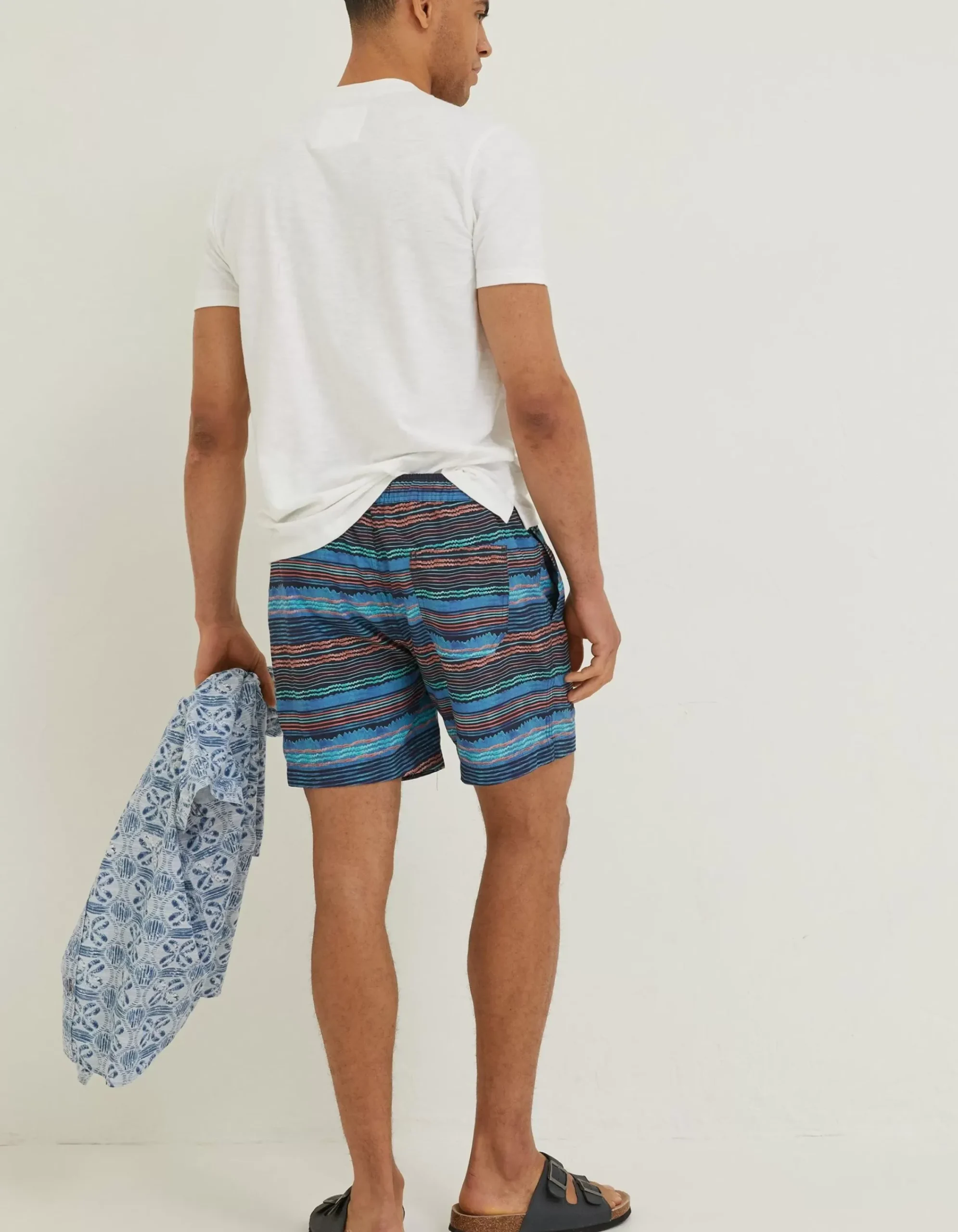 FatFace Trevose Scribble Swim Shorts Navy Sale