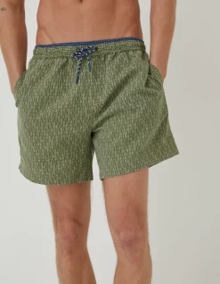 FatFace Trevose Shell Swim Shorts Khaki Green Hot