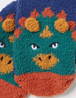 FatFace Triceratops Fluffy Socks Cobalt Blue Best