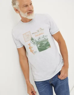 FatFace Trip Notes Printed T-Shirt Light Grey Best