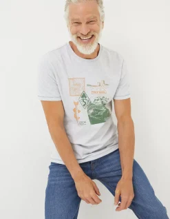 FatFace Trip Notes Printed T-Shirt Light Grey Best