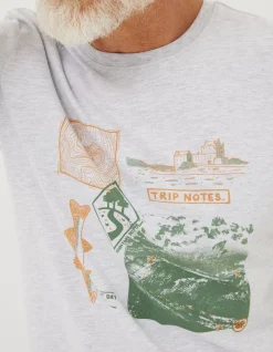 FatFace Trip Notes Printed T-Shirt Light Grey Best