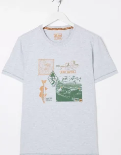 FatFace Trip Notes Printed T-Shirt Light Grey Best