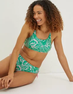 FatFace Tropical Leaves Bikini Bottoms Bright Green
