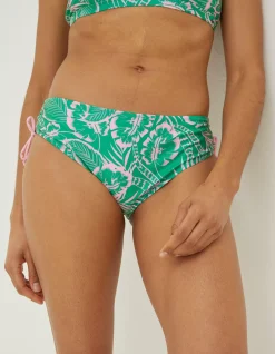 FatFace Tropical Leaves Bikini Bottoms Bright Green