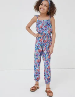 FatFace Tropical Print Jumpsuit Multi Colour Clearance