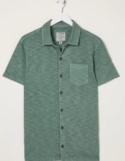 FatFace Truro Jersey Shirt Teal Green Sale