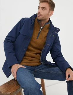 FatFace Truro Waterproof Jacket Navy New