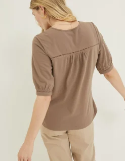FatFace Tula Notch Top Light Brown Sale