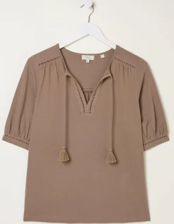 FatFace Tula Notch Top Light Brown Sale