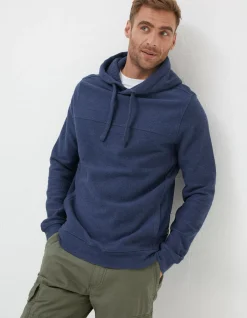FatFace Twill Textured Hoodie Navy Clearance