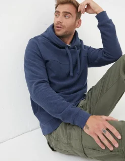 FatFace Twill Textured Hoodie Navy Clearance