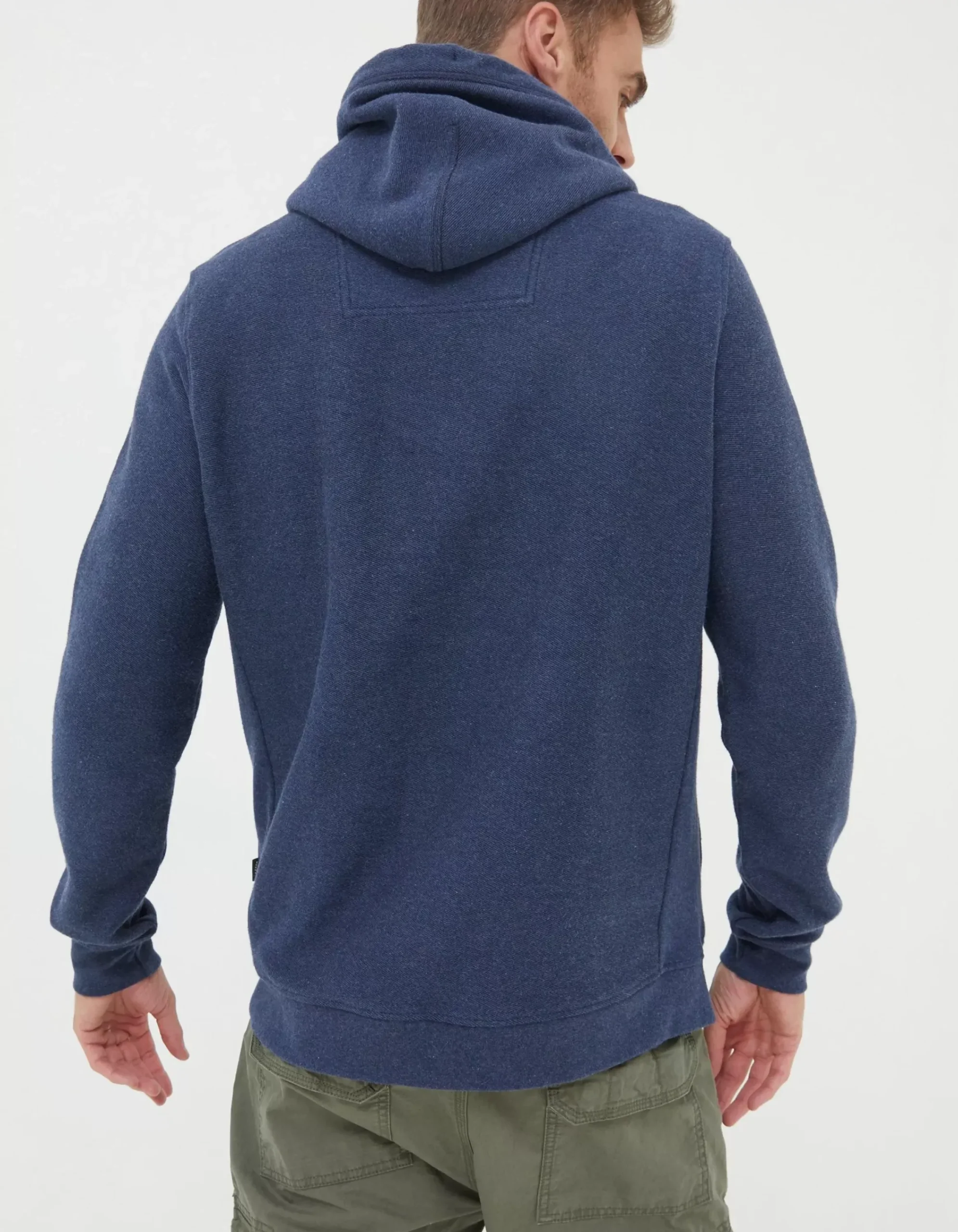 FatFace Twill Textured Hoodie Navy Clearance