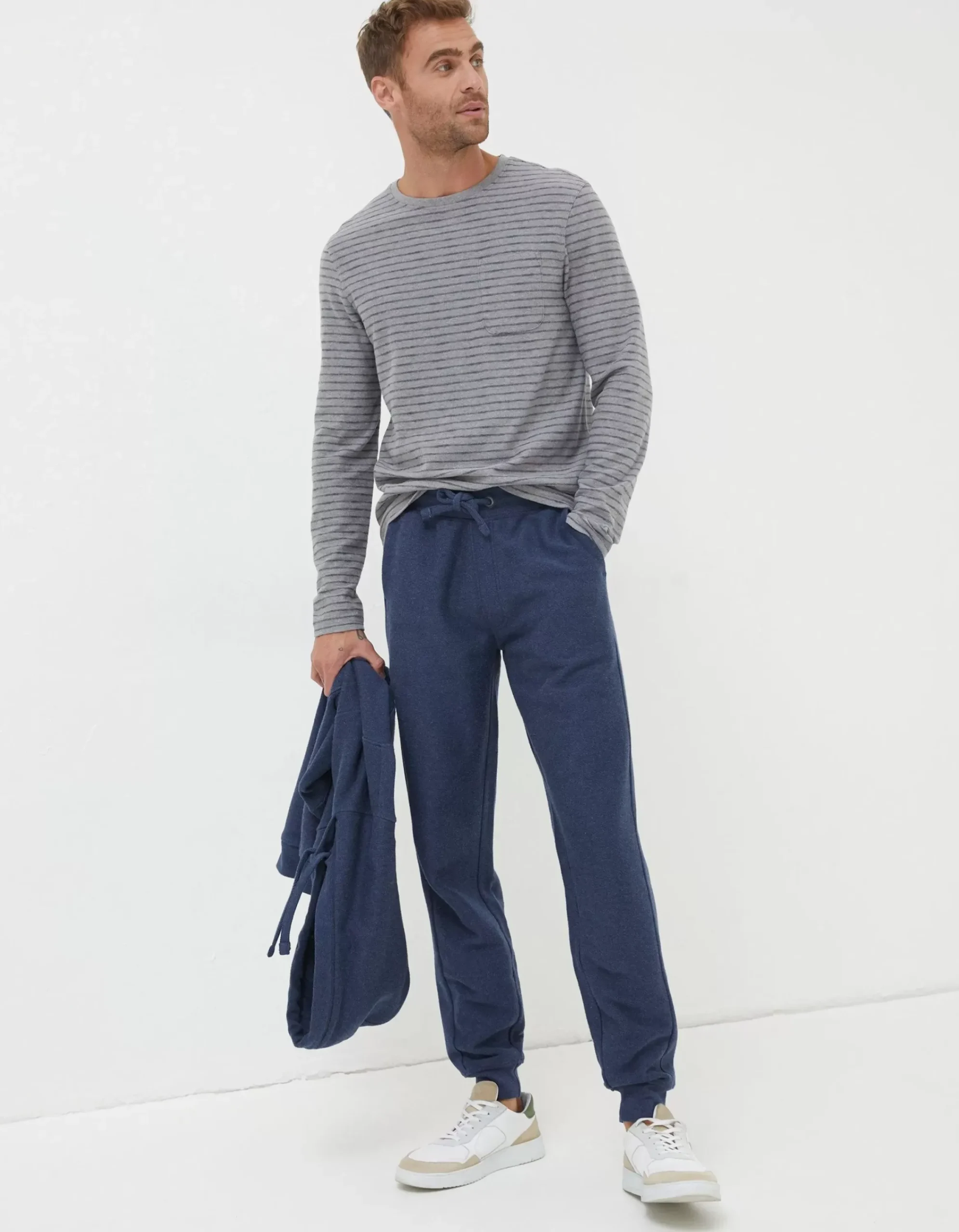 FatFace Twill Textured Joggers Navy Clearance