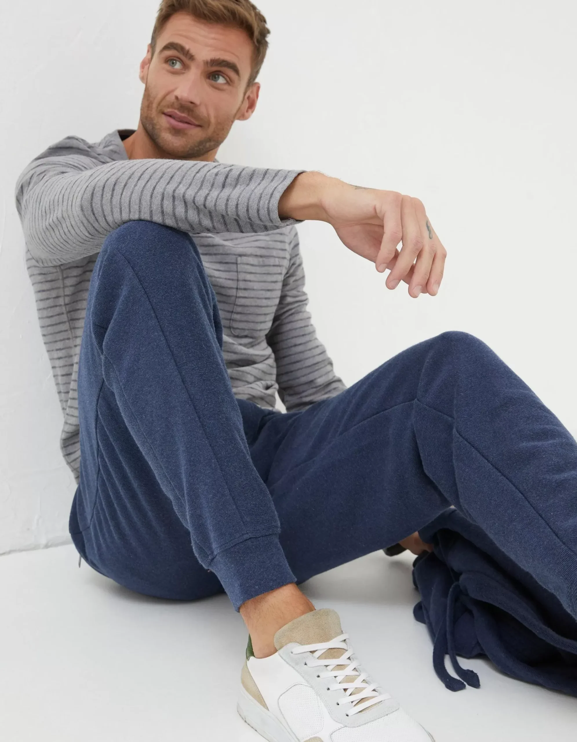 FatFace Twill Textured Joggers Navy Clearance