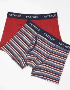 FatFace Two Pack Portland Stripe Boxers Multi Colour Clearance
