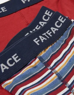 FatFace Two Pack Portland Stripe Boxers Multi Colour Clearance