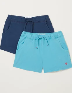 FatFace Two Pack Shorts Aqua Blue Discount
