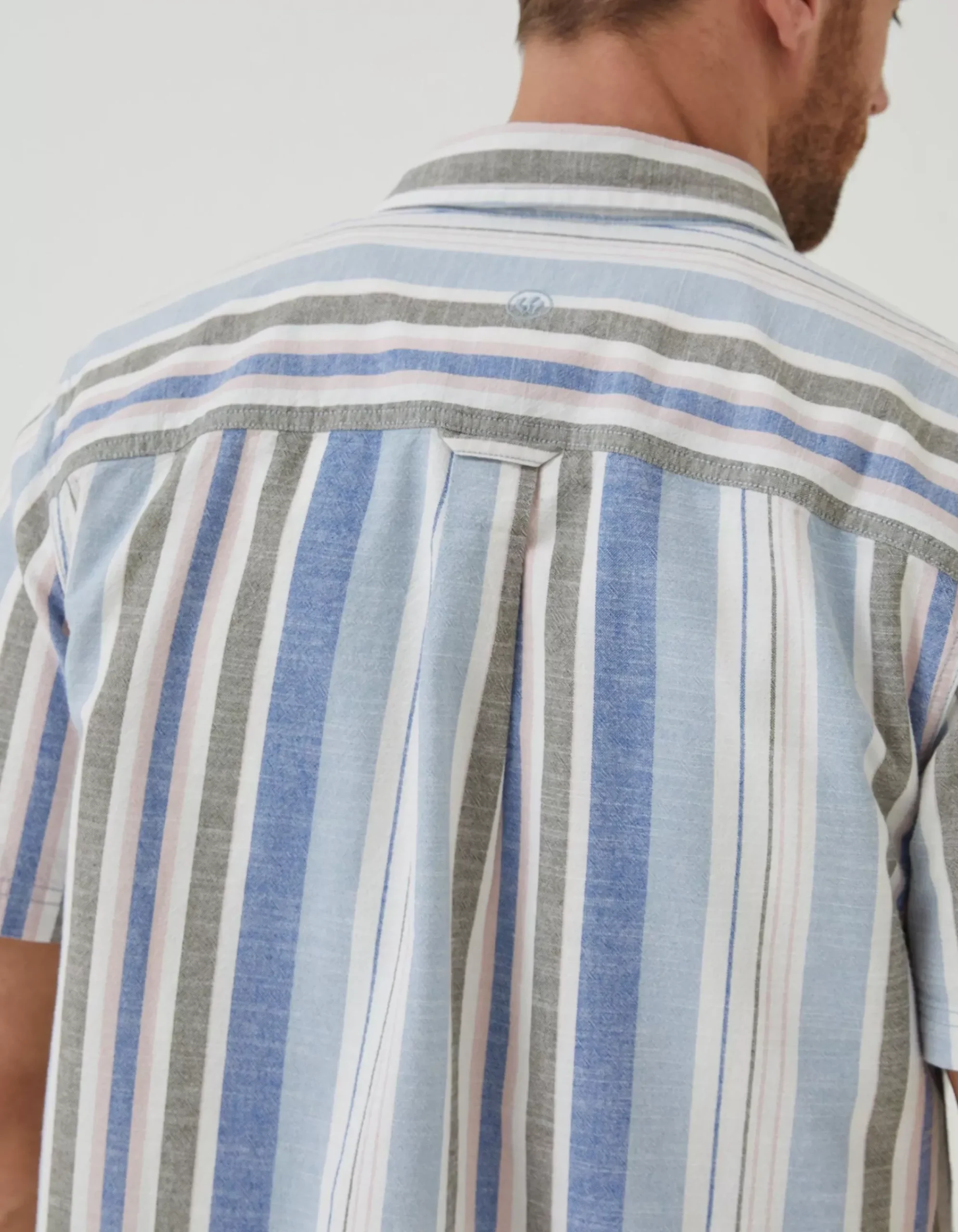 FatFace Tynemouth Stripe Shirt Chamb Blue Discount