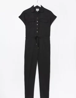 FatFace Una Tencel Utility Jumpsuit Black New
